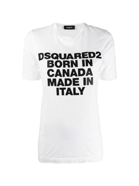 DSQUARED2 Born In Canada Made In Italy Cotton T-Shirt "White" S75GD0023-S22427-100