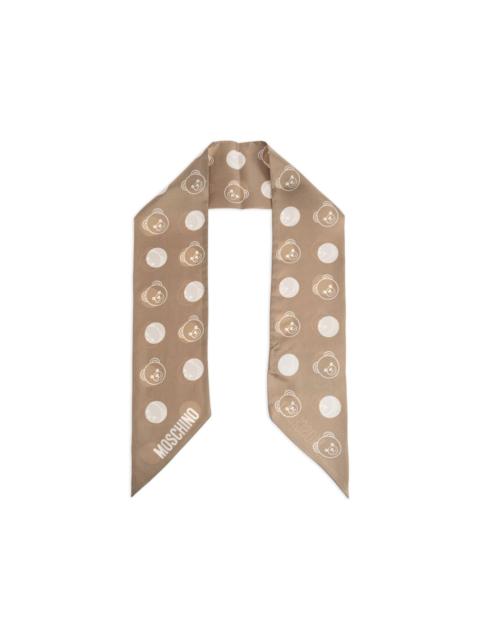Moschino teddy bear silk scarf