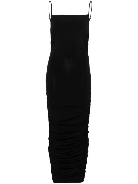 MICHAEL KORS ruched jersey midi dress