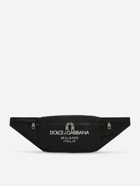 Dolce & Gabbana Nylon belt bag with rubberized logo