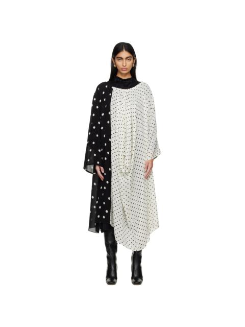 MARIE ADAM-LEENAERDT Black & White Garland Of 3 Midi Dress