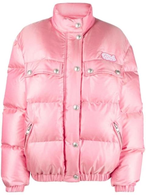Alessandra Rich padded logo patch puffer jacket