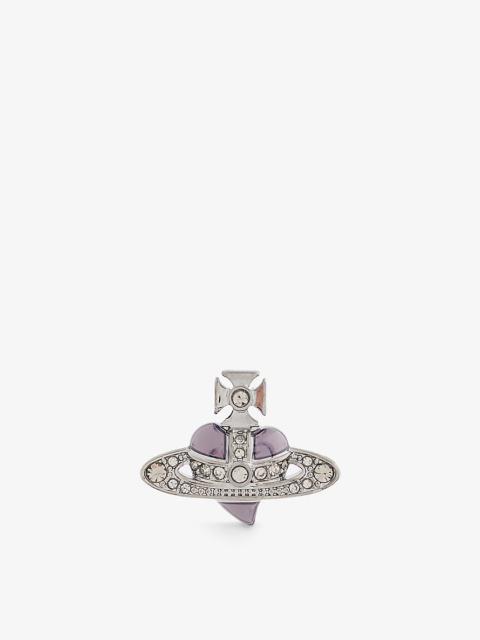 Vivienne Westwood Heart crystal-embellished brass stud earring