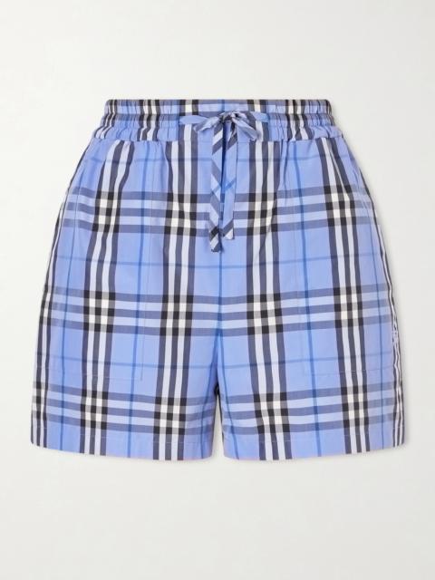 Burberry Plaid Drawstring Cotton Shorts
