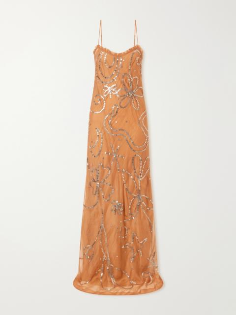 ALIX OF BOHEMIA Athens Paillette-embellished Silk-blend Maxi Dress