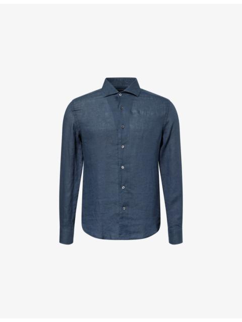 CORNELIANI Long-Sleeve Linen Shirt