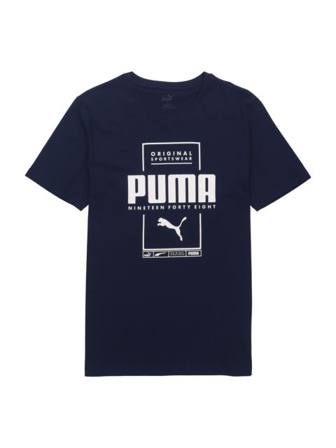 PUMA PUMA Casual Sports Printing Round Neck Short Sleeve Blue 586586-06