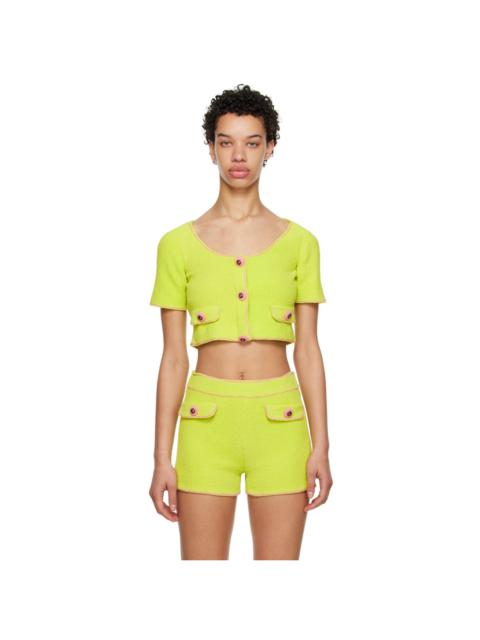 Moschino Green Flap Pocket Cardigan