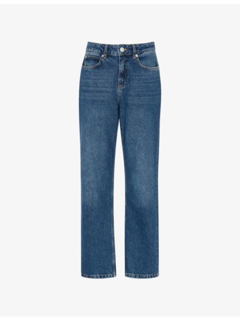 WHISTLES Authentic Column-Leg High-Rise Denim Jeans