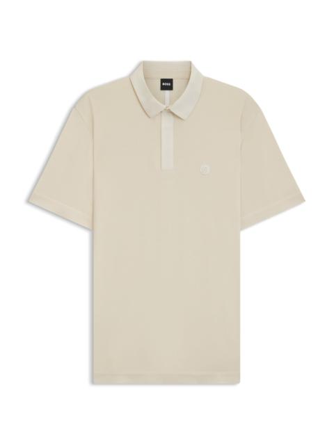 BOSS PERFORMANCE POLO SHIRT WITH DOUBLE B MONOGRAM TRIM