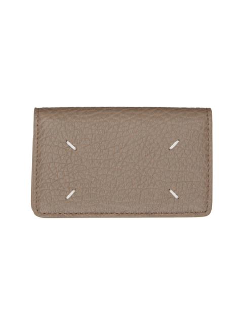 Maison Margiela Taupe Calfskin Card Holder