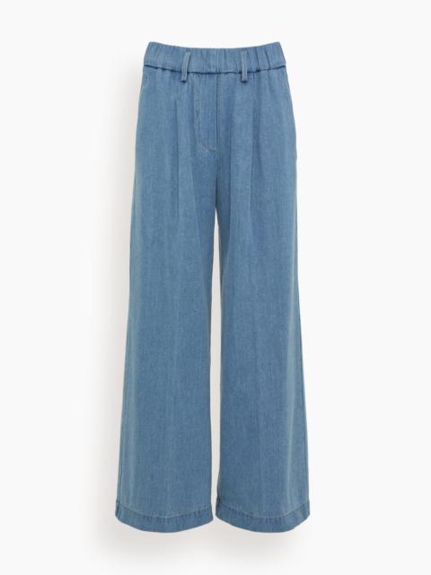 forte_forte Cavalry Denim Elasticated Loose Pants in Azure