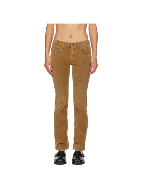 R13 Brown Boy Kick Trousers