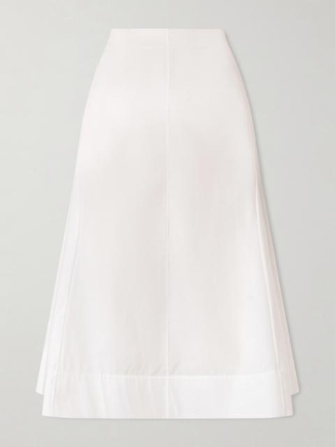 KHAITE Artin Paneled Cotton-poplin Midi Skirt