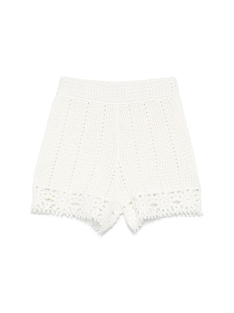 maje crochet-knit shorts