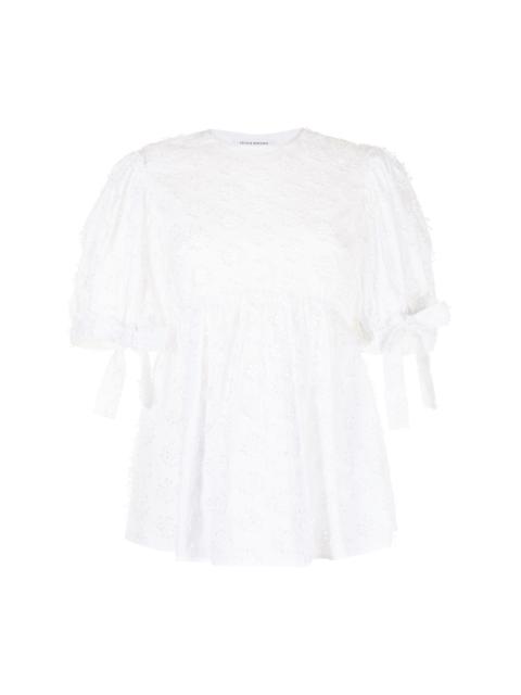 open-back lace blouse