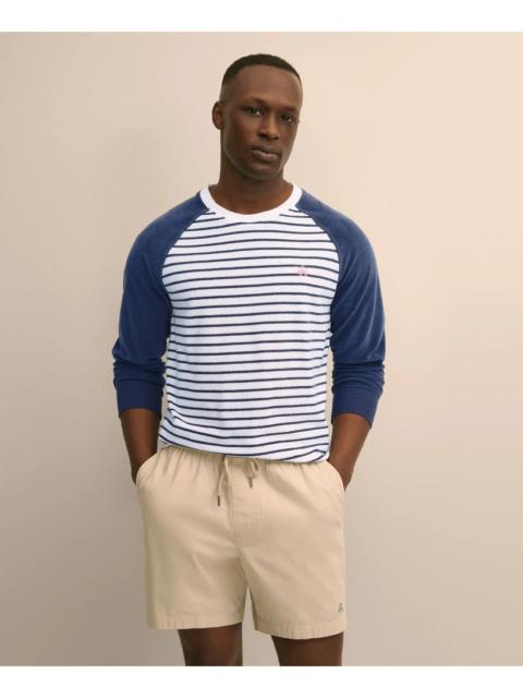 Brooks Brothers Cotton Blend Terry Cloth Stripe Sweatshirt