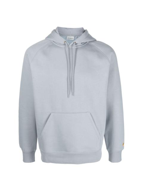 logo-embroidered cotton hoodie