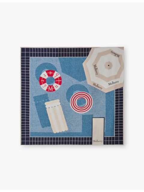 Mulberry Summer Pool Square Silk-Twill Scarf