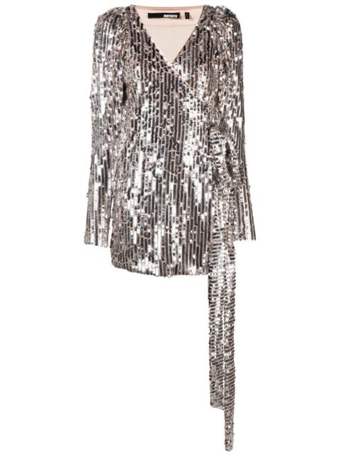 sequin-embellished V-neck dress