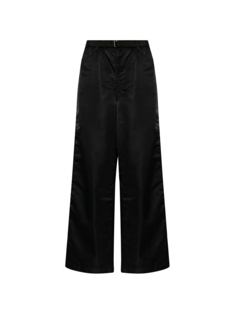 belted wide-leg trousers