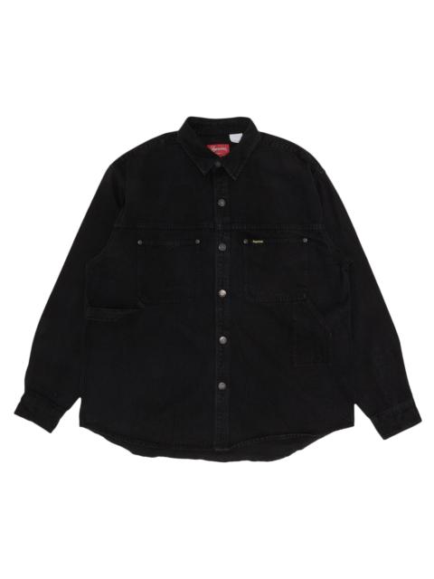 Buy Supreme Trademark Jacquard Denim Shirt 'Washed Black