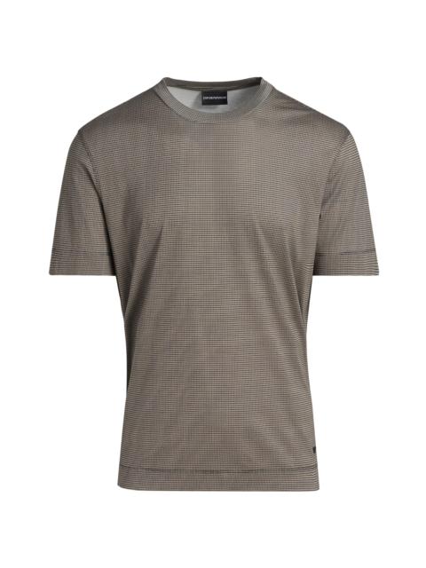 EMPORIO ARMANI Men's Geometric-Print Jersey Crewneck T-Shirt - Black