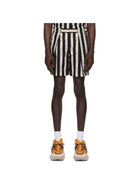 Balmain Black & Beige Ribbon Shorts