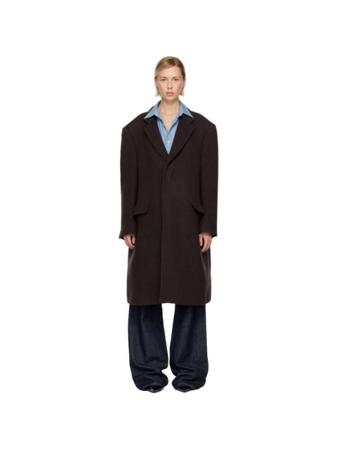 MM6 Maison Margiela Brown Draped Panel Coat