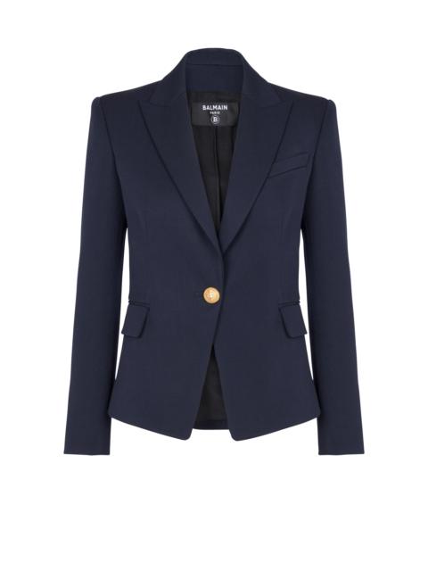 One-button wool blazer