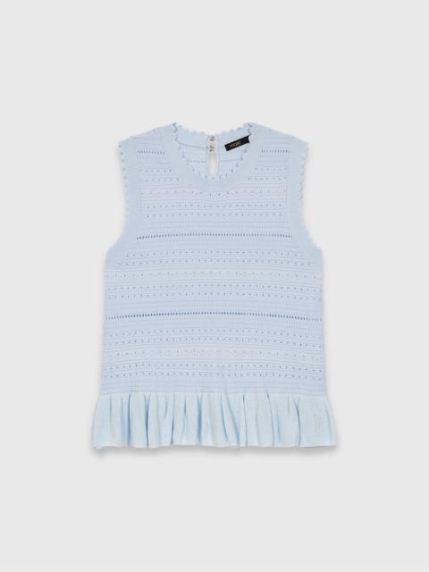 maje Ruffled knit top