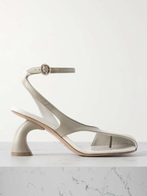 Dries Van Noten Cutout leather pumps Gray