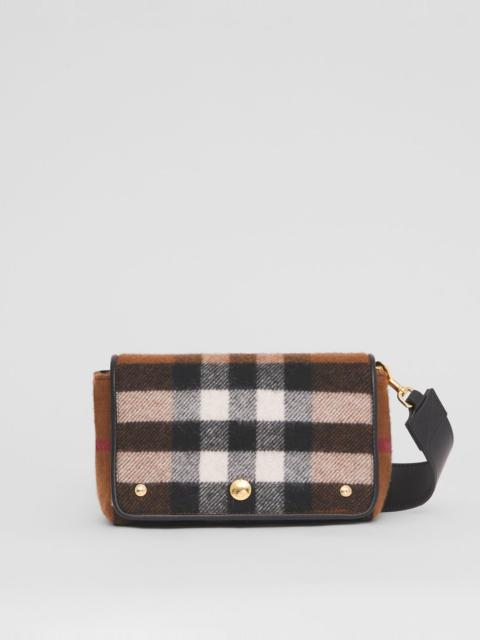 Burberry Small Check Cashmere Crossbody Bag