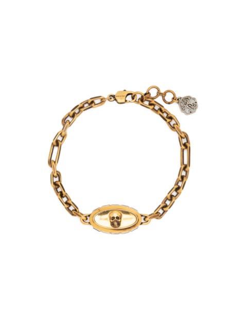 skull-detail chain-link bracelet