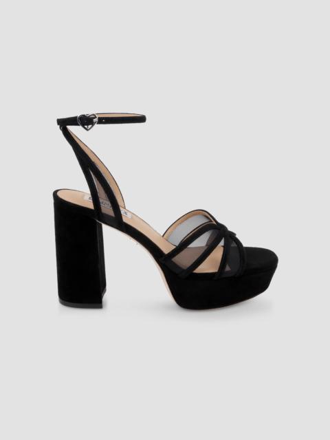 BADGLEY MISCHKA Women's Yohana 100MM Suede Sandals - Black Suede