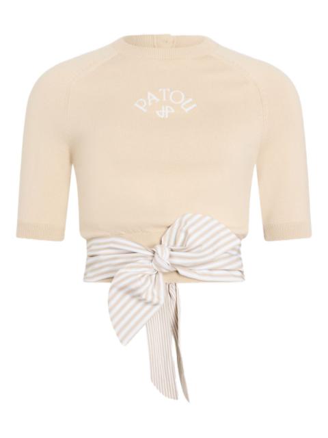 PATOU bow short-sleeved T-shirt