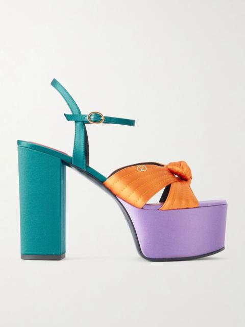 Valentino Crasher 125 VLogo-embellished knotted satin sandals Multi