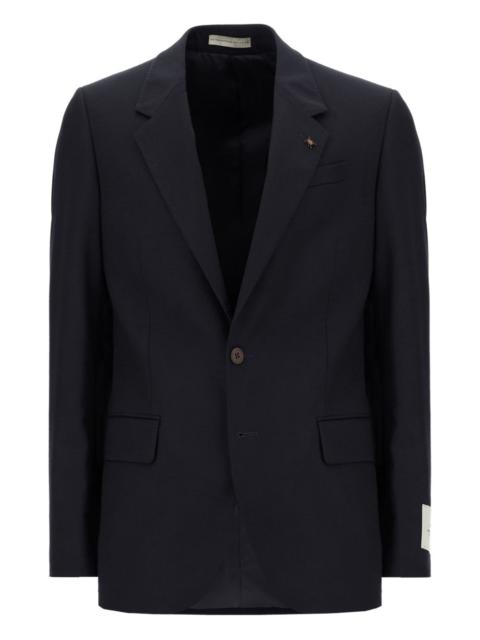 CORNELIANI beetle-brooch single-breasted blazer
