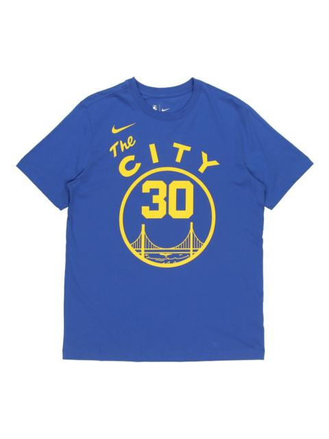 Nike Men's Nike NBA Basketball Sports Printing Short Sleeve Golden State Warriors Curry 30 Blue T-Shirt C