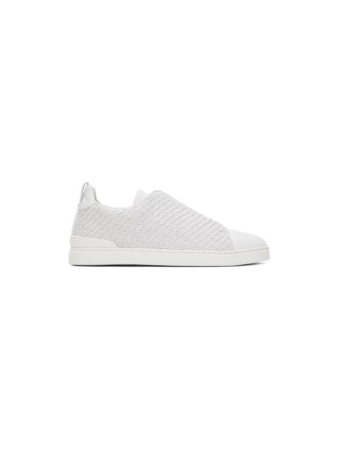ZEGNA White Triple Stitch Sneakers