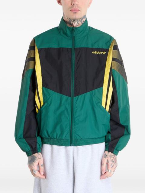 adidas striped zip sweatshirt