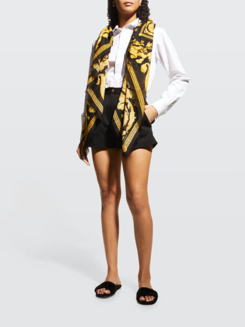 VERSACE Barocco-Print Cashmere-Blend Scarf