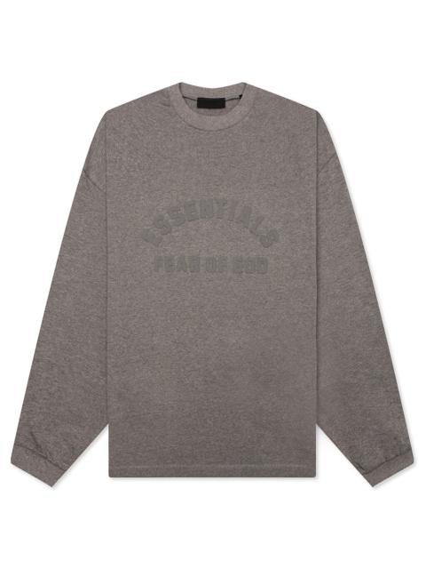 ESSENTIALS HEAVY L/S TEE - HEATHER GREY