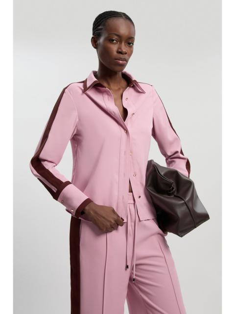 KAREN MILLEN Twill Contrast Hardware Collared Woven Shirt