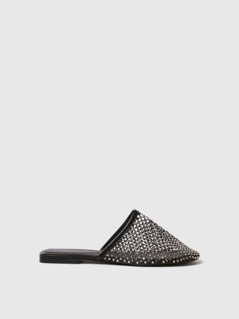 Stella McCartney Flat Slide Crystal Mesh Sandals