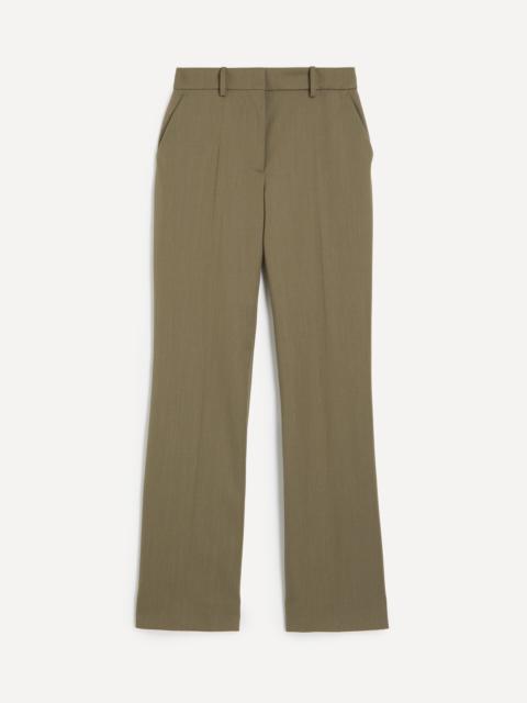 Victoria Beckham Sage Melange Tailored Straight-Leg Trousers
