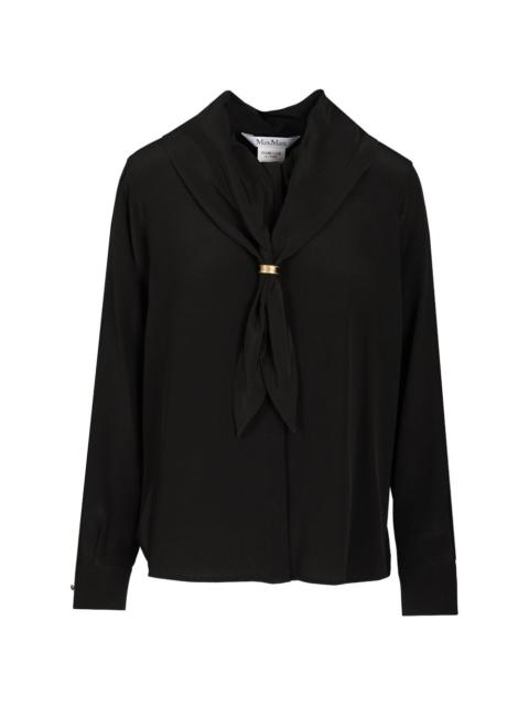 Max Mara silk scarf-detail shirt