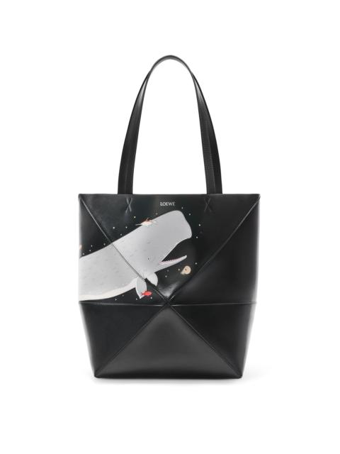 Loewe Whale large Puzzle Fold tote in shiny calfskin