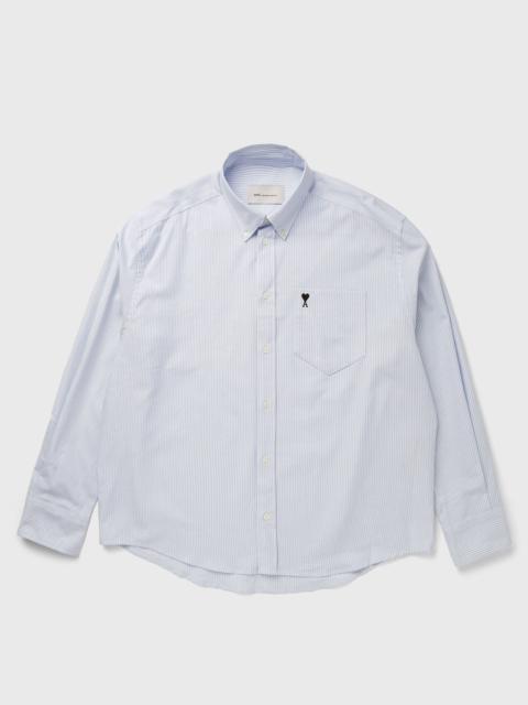 AMI Paris BOXY FIT SHIRT BUTTON DOWN COLLAR AND EMBROIDERED AMI DE COEUR