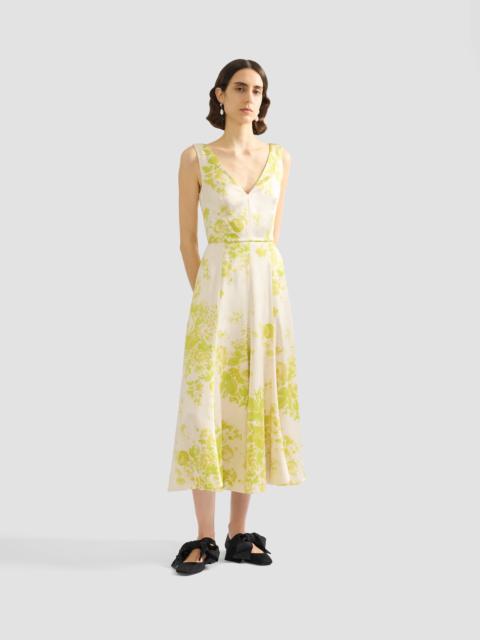 Erdem FLORAL PRINT DUCHESS FIT AND FLARED DRESS